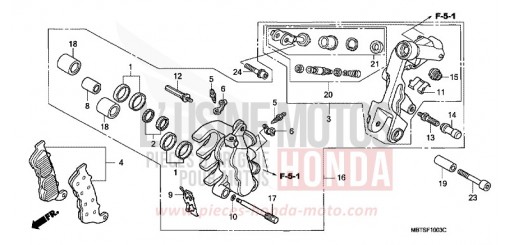 FRONT BRAKE CALIPER (L.) (XL1000VA) XL1000VA6 de 2006